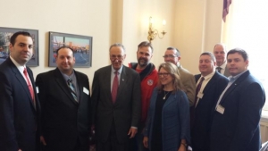 CWA Local 1104’s Nick Hoh and Local 1108’s Mike Gendron are among the group meeting with U.S. Sen. Chuck Schumer (D-NY)