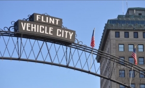 Sign in Flint, Michigan. 