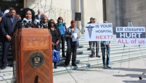 State Sen. Sharon Weston-Broome speaks Wednesday, Feb 11, 2015, about the impending closure of the Baton Rouge General Mid City emergency room.