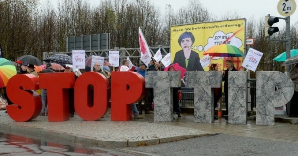 An anti-TTIP action last month in Germany. 