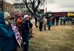 Missoulans gather in support of municipalization at the Rally for Our Water on March 17. 