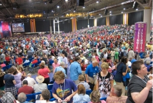 A view of the assembly from Illinois delegation, from which the author proposed a new business item to remove the Confederate flag.